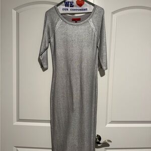 WOW Couture Gray Sheath Dress 3/4 Raglan Sleeves